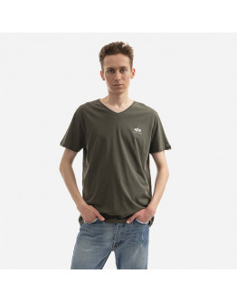 Koszulka męska Alpha Industries Basic V-Neck T Small Logo 106513 142