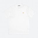 Koszulka męska Carhartt WIP S/S Chase Pique Polo I023807 WHITE/GOLD