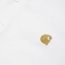 Koszulka męska Carhartt WIP S/S Chase Pique Polo I023807 WHITE/GOLD