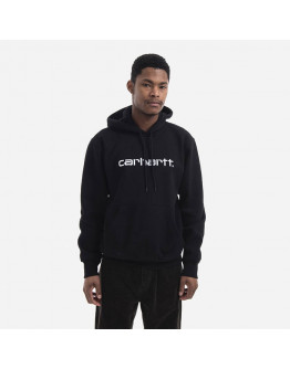 Bluza męska Carhartt WIP Hooded Carhartt Sweat I030230 BLACK/WHITE