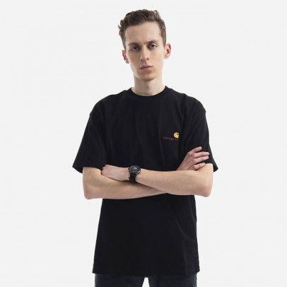 Koszulka męska Carhartt WIP S/S American Script T-Shirt I029956 BLACK