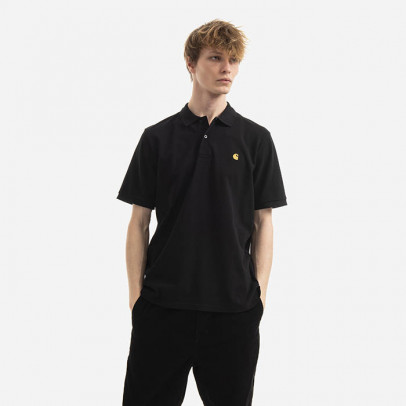 Koszulka męska Carhartt WIP Chase Pique Polo I023807 BLACK/GOLD