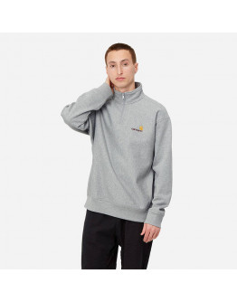 Bluza męska Carhartt WIP Half Zip American Script Sweat I027014 GREY HEATHER