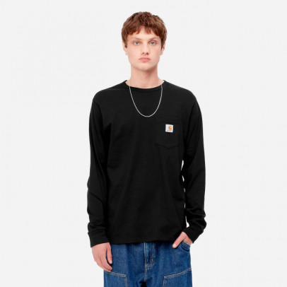 Koszulka męska Carhartt WIP Longsleeve Pocket T-Shirt I030437 BLACK