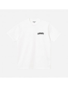 Koszulka męska Carhartt WIP S/S University Script T-Shirt I028991 WHITE/BLACK