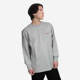 Koszulka męska Carhartt WIP Longsleeve American Script T-Shirt I029955 GREY HEATHER