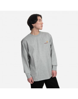 Koszulka męska Carhartt WIP Longsleeve American Script T-Shirt I029955 GREY HEATHER