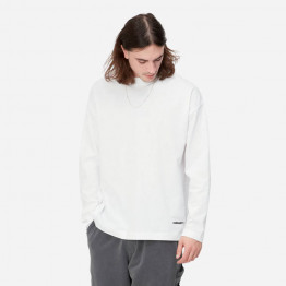 Koszulka męska Carhartt WIP Longsleeve Link Script T-Shirt I031372 WHITE/BLACK