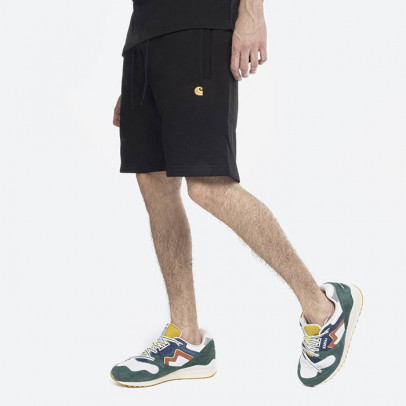 Szorty Carhartt WIP Chase Sweat Short I028950 BLACK/GOLD