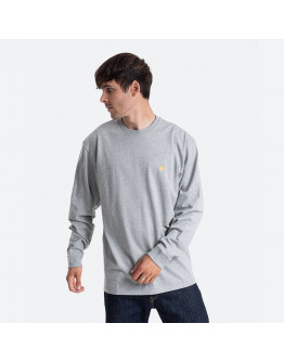 Koszulka męska Carhartt WIP Longsleeve Chase T-Shirt I026392 GREY HEATHER/GOLD