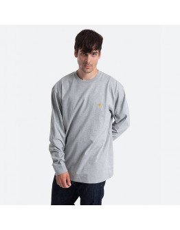 Koszulka męska Carhartt WIP Longsleeve Chase T-Shirt I026392 GREY HEATHER/GOLD