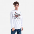 Koszulka męska PLEASURES x New Order Power Longsleeve T-shirt P21NO002-WHITE