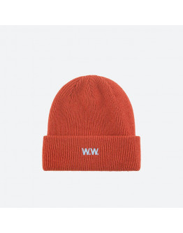 Czapka Wood Wood Mande Ribbed Beanie 12130811-9969 BLOOD ORANGE