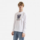 Koszulka Longsleeve męska Wood Wood Mel Typo LS T-shirt 10285402-2323 WHITE