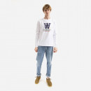 Koszulka Longsleeve męska Wood Wood Mel Typo LS T-shirt 10285402-2323 WHITE