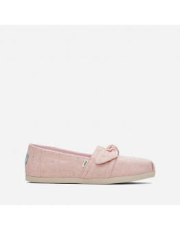 Buty Toms Speckled Linen Bow Alpargata 10017714 CHALKY PINK