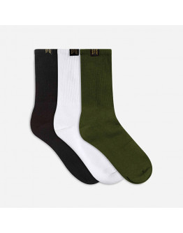 Skarpety Maharishi Sports Socks 3-pack 9273 WHITE/BLACK/OLIVE