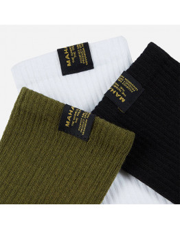 Skarpety Maharishi Sports Socks 3-pack 9273 WHITE/BLACK/OLIVE