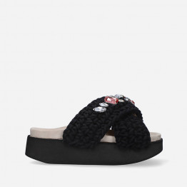 Klapki Inuikii Woven Stones Platform 70103-6 BLACK