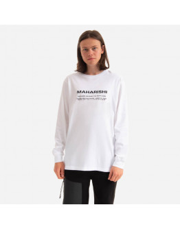 Koszulka męska Maharishi Miltype Embroidered Longsleeve T-Shirt 9754 WHITE