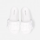 Klapki damskie Inuikii Braided Leather Platform 70103-20 WHITE