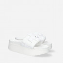 Klapki damskie Inuikii Braided Leather Platform 70103-20 WHITE