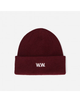 Czapka Wood Wood Mande Ribbed Beanie 12230811-9969 DARK BURGUNDY