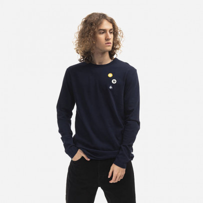 Koszulka męska Wood Wood Mel Patches Longsleeve 10235402-2323 NAVY