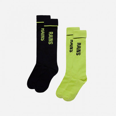 Skarpety Rains Logo Socks 2-pack 20250 DIGITAL LIME/BLACK