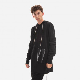 Bluza męska Rick Owens DRKSHDW Knit T-shirt Pullover Hoodie DU02B4285 RIGEH1 BLACK