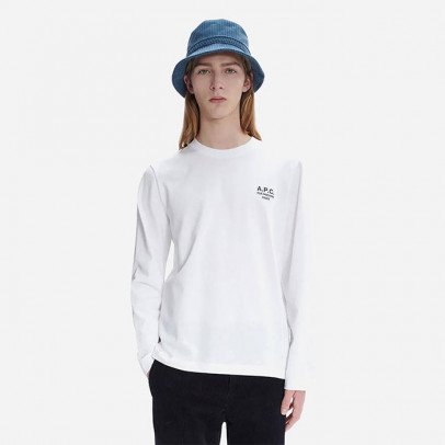 Koszulka longsleeve męska A.P.C. T-shirt Olivier COEZC-H26177 WHITE