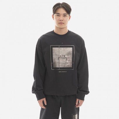 Bluza męska A-COLD-WALL* Foil Grid Crewneck ACWMW075 BLACK