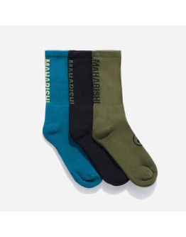 Skarpety Maharishi Miltype Peace Sports Socks 3-pack 9890 TEAL/OLIVE/BLACK