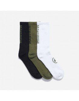 Skarpetki Maharishi Miltype Peace Sports Socks 3-pack 9890 BLACK/OLIVE/WHITE