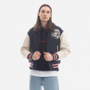 Kurtka męska Billionaire Boys Club Leather Sleeve Astro Varsity Jacket B22401 NAVY