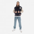 Kurtka męska Billionaire Boys Club Leather Sleeve Astro Varsity Jacket B22401 NAVY