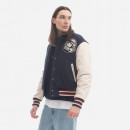 Kurtka męska Billionaire Boys Club Leather Sleeve Astro Varsity Jacket B22401 NAVY