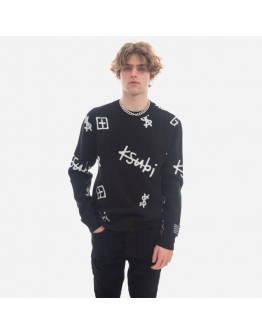 Sweter męski KSUBI Kash Box Knit Crew MPS23KW001 BLACK