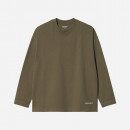 Koszulka męska Carhartt WIP Longsleeve Link Script T-Shirt I031372 NETTLE/WHITE