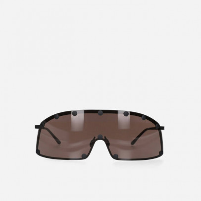 Okulary Rick Owens DRKSHDW Sunglasses Shielding RG0000001 GBLKBR BLACK TEMPLE/BROWN LENS