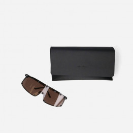 Okulary Rick Owens DRKSHDW Sunglasses Shielding RG0000001 GBLKBR BLACK TEMPLE/BROWN LENS