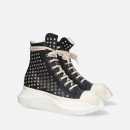 Buty męskie Rick Owens DRKSHDW Denim Shoes Abstract Sneak DU01C6840 VLES2 BLACK/MILK/MILK