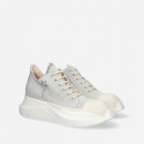 Buty męskie sneakersy Rick Owens Denim Shoes Abstract DU01C6842 MMDEM4 MELANGE MILK/BLACK/MILK