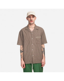 Koszula męska Drôle De Monsieur La Chemise Gaufrée SH134 BROWN