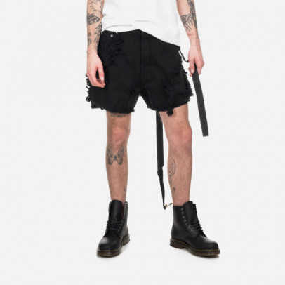 Szorty męskie Rick Owens DRKSHDW Denim Shorts Trucker Cut Offs DU01C6353 DSLH BLACK