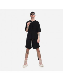 Szorty męskie Rick Owens Jersey Trucker Cut Offs DU01C6388 RIG BLACK