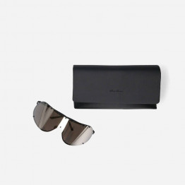 Okulary Rick Owens DRKSHDW Sunglasses Shield RG0000006 GBLKG BLACK TEMPLE/FLASH GOLD LENS