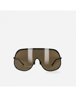 Okulary Rick Owens DRKSHDW Sunglasses Shield RG0000006 GBLKBR BLACK TEMPLE/BROWN LENS