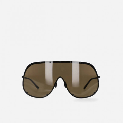 Okulary Rick Owens DRKSHDW Sunglasses Shield RG0000006 GBLKBR BLACK TEMPLE/BROWN LENS