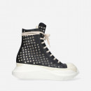 Buty damskie sneakersy Rick Owens DRKSHDW Denim Shoes Abstract Sneak DS01C6840 VLES2 BLACK/MILK/MILK